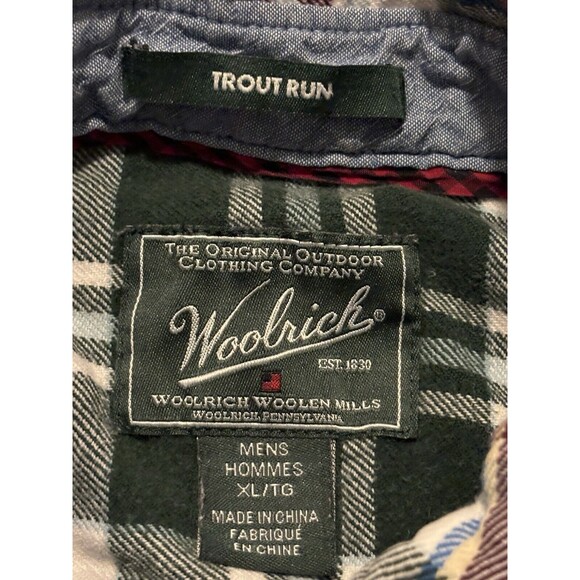 Woolrich Flannel Shirt Mens XL Plaid Trout Run Outdoor Long Sleeve Button Up - Picture 8 of 9